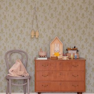 Majvillan, tapet till barnrummet Oak, greige blue