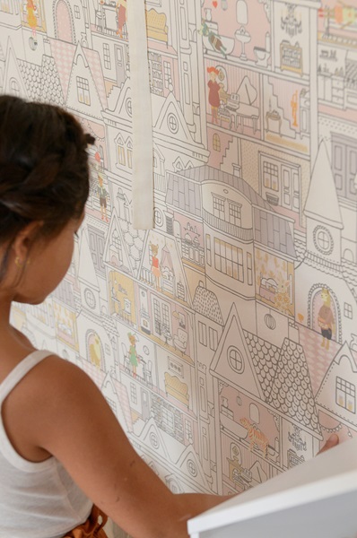 Majvillan, tapet till barnrummet Dollhouse, wool white - Bild 4