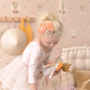 Majvillan, tapet till barnrummet Hearts, dusty warm pink