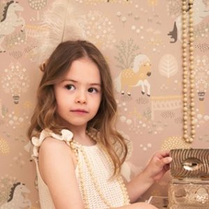 Majvillan, tapet till barnrummet My sweet pony, dreamy pink