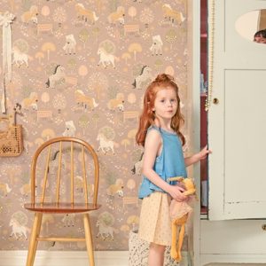 Majvillan, tapet till barnrummet My sweet pony, old lilac