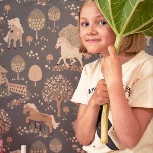 Majvillan, tapet till barnrummet My sweet pony, mignight blue