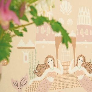 Majvillan, tapet till barnrummet Mermaid reef, sandy beige