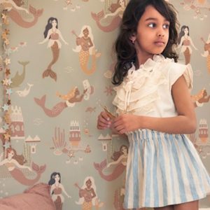 Majvillan, tapet till barnrummet Mermaid reef, ocean blue