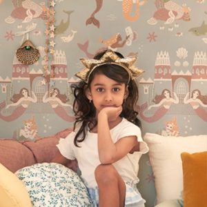 Majvillan, tapet till barnrummet Mermaid reef, ocean blue