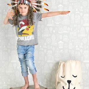 Majvillan, tapet till barnrummet Small town, grå