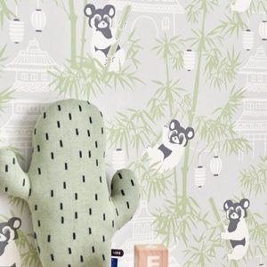 Majvillan, tapet till barnrummet Bambu, grå