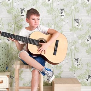 Majvillan, tapet till barnrummet Bambu, grå