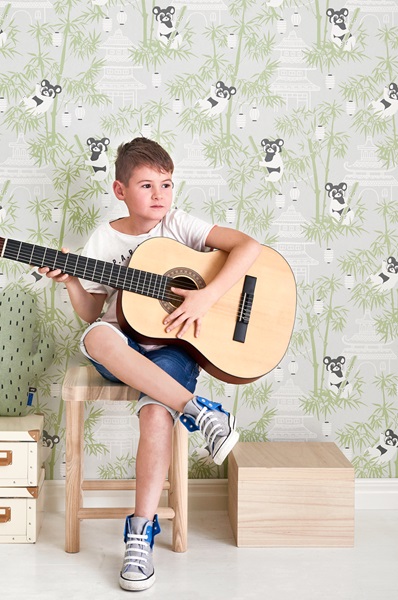 Majvillan, tapet till barnrummet Bambu, grå - Bild 2