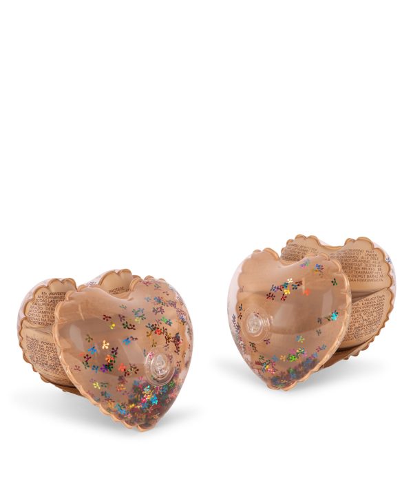 Konges Sløjd, uppblåsbara armringar, heart, transparent multi cherry blush