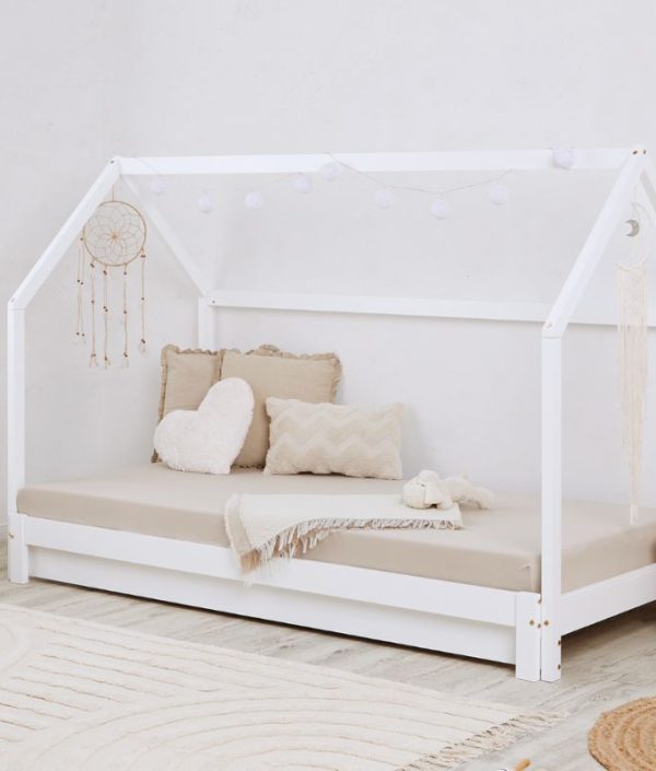 Vit hussäng 90x200 med en utdragbar extra säng