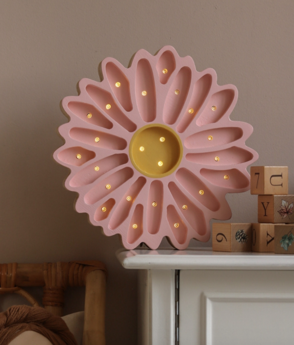 Little Lights, Nattlampa till barnrummet, Daisy powder pink