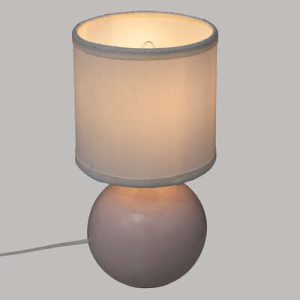 Bordslampa i keramik till barnrummet, vit/rosa