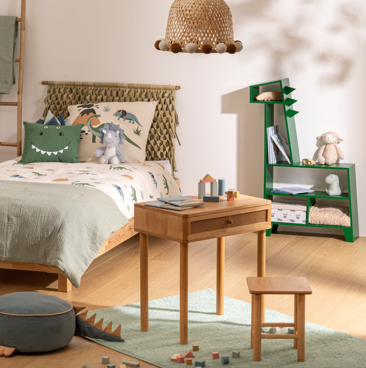 Grön bokhylla till barnrummet, Dino - Bild 2