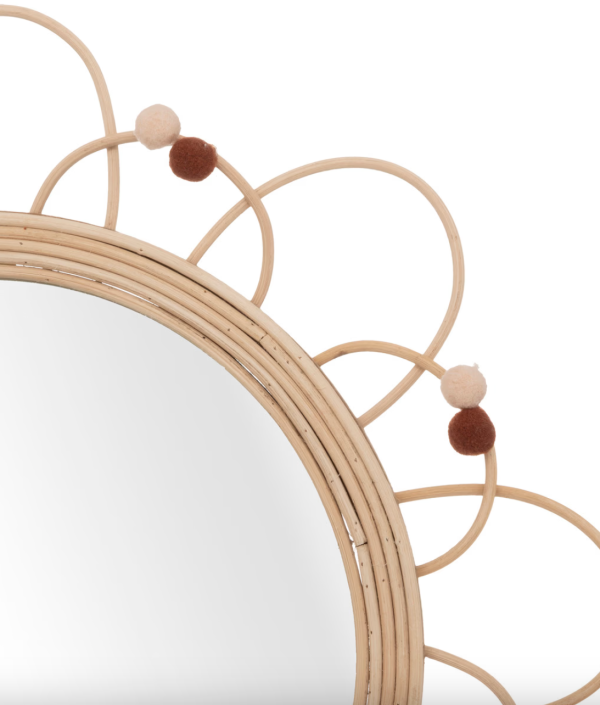 Rund spegel av rotting till barnrummet