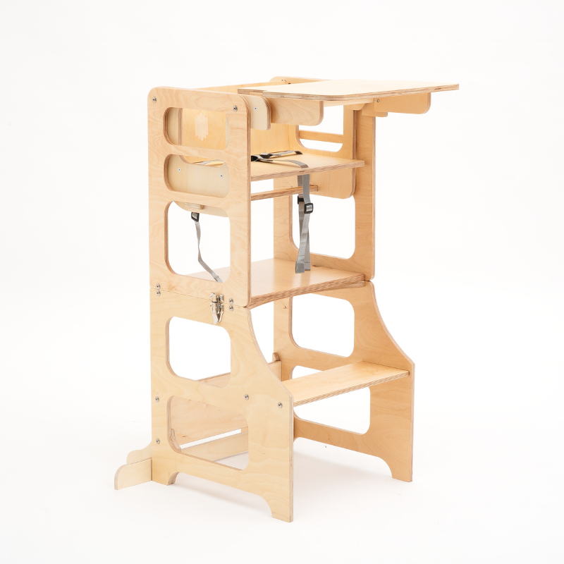Duck Woodworks, hopfällbar kökspall med barnstol - Bild 4
