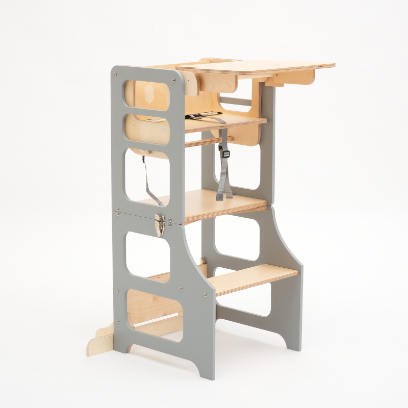 Duck Woodworks, hopfällbar kökspall med barnstol - Bild 6