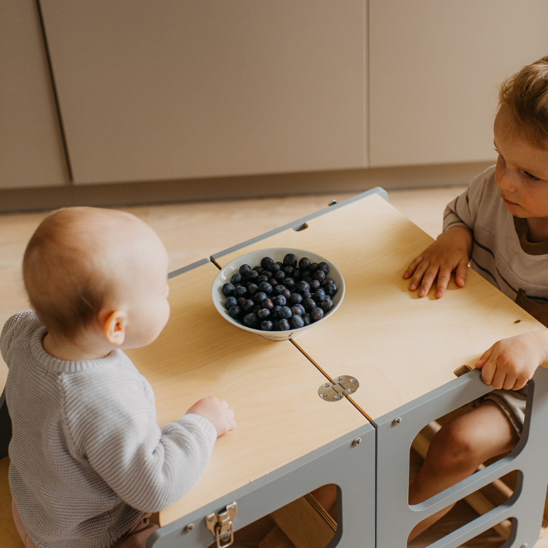 Duck Woodworks, hopfällbar kökspall med barnstol - Bild 8