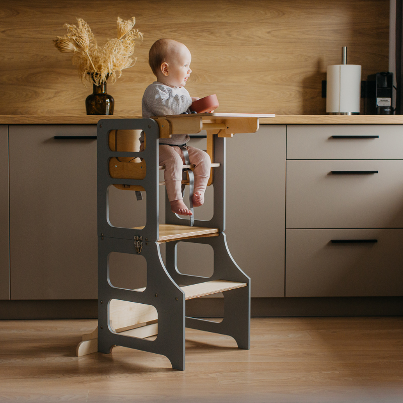 Duck Woodworks, hopfällbar kökspall med barnstol - Bild 22