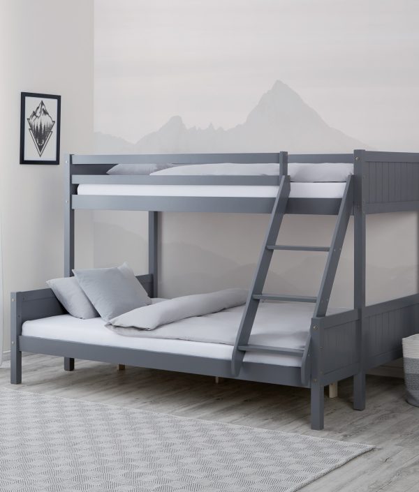 Grå våningssäng familjesäng 140x200 / 90x200