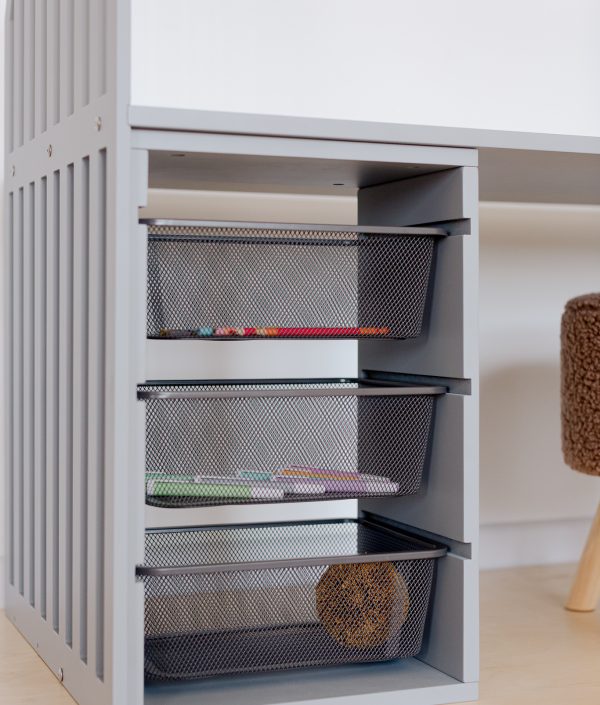 Duck Woodworks, grå skrivbord , STRIPED