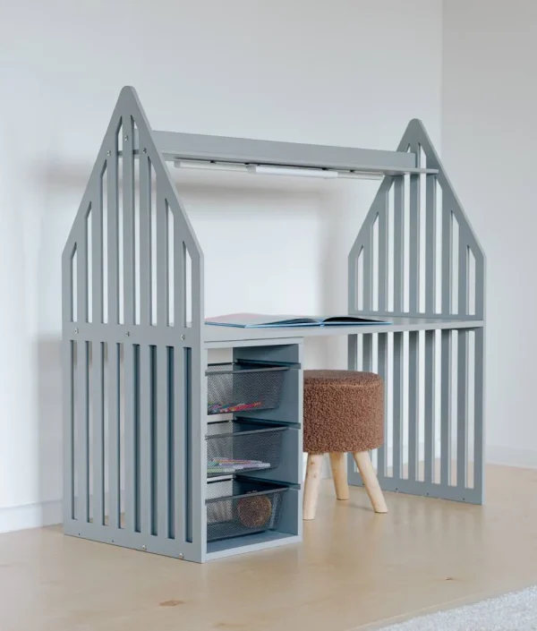 Duck Woodworks, grå skrivbord , STRIPED