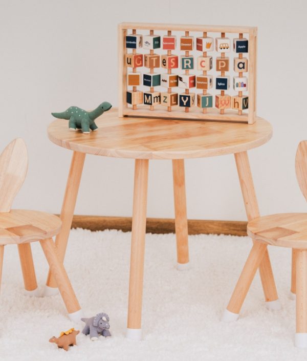 Babylove- bord med 2 kaninstolar, natur