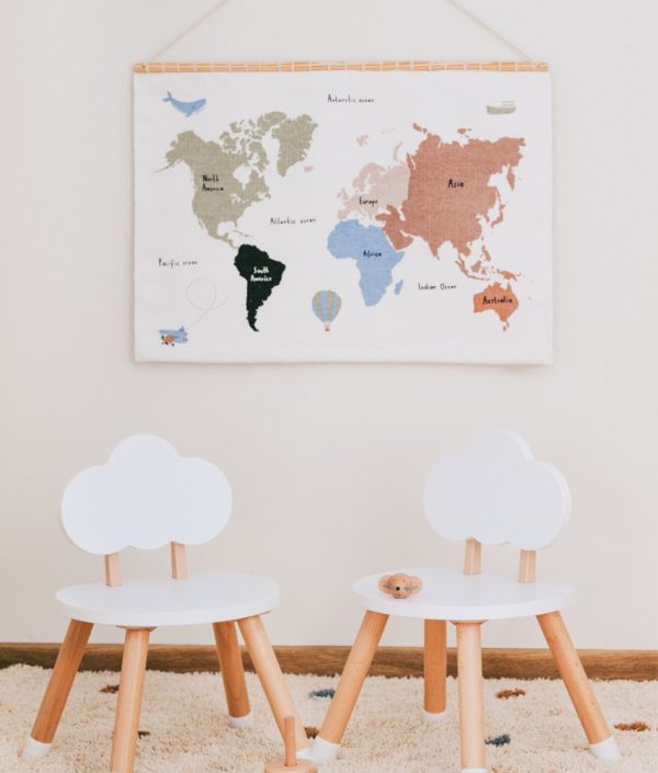 Babylove- bord med 2 molnstolar, vit