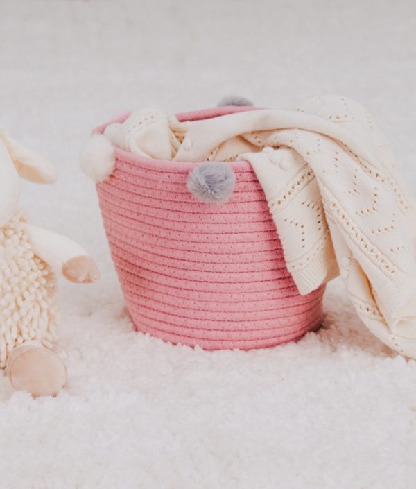 Babylove förvaringskorg till barnrummet (rosa)