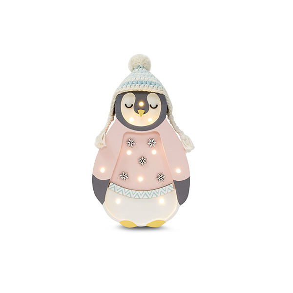Little Lights, Nattlampa till barnrummet, baby pingvin pink