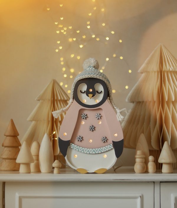 Little Lights, Nattlampa till barnrummet, baby pingvin pink