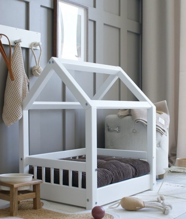 Furry hundsäng/hundbädd Vit (S)