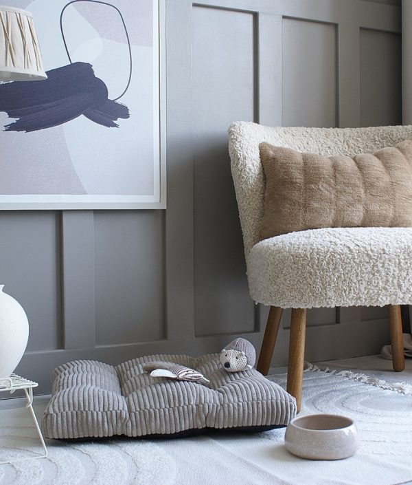 Mörk beige kudde till hundbädd/hundsäng (S)