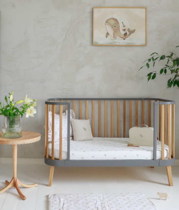 Grå spjälsäng Viva Luna