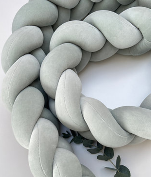 Spjälsängsskydd flätad, Powder Mint