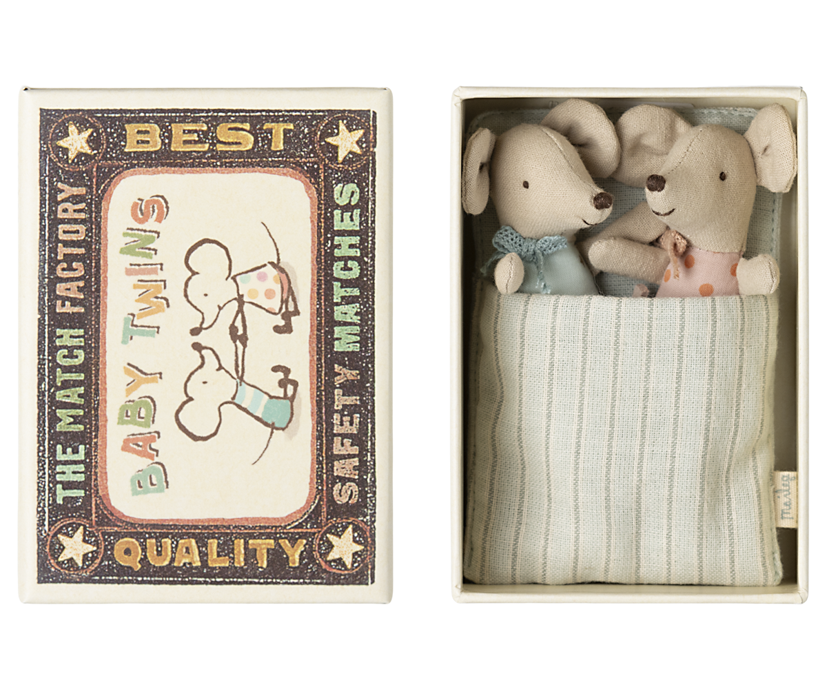Maileg, Tvillingar, Babymöss i tändsticksask