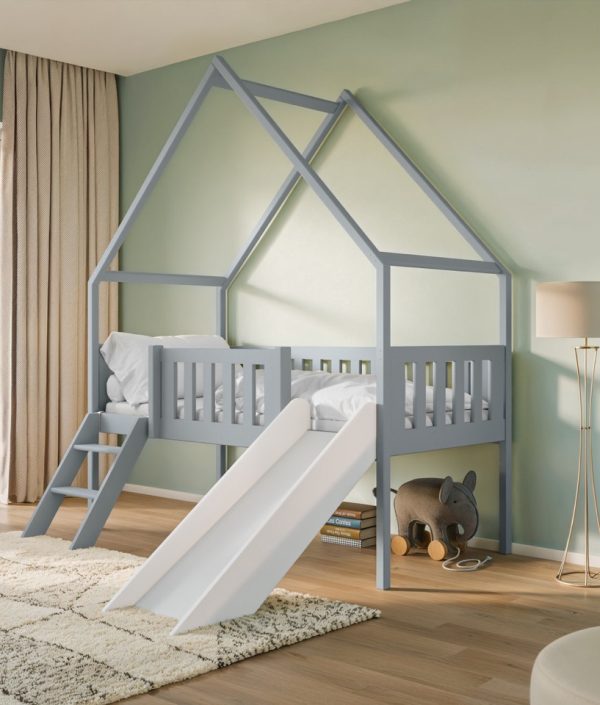 Hussäng Stella med rutschkana - 80x180 cm, Grå