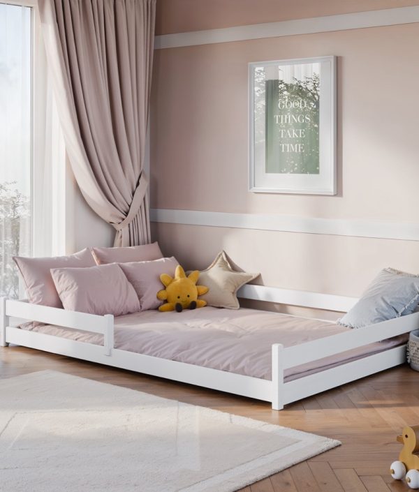 Stor juniorsäng Fiora 140x200 cm, vit