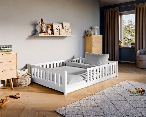 Stor juniorsäng Mira 140x200 cm, vit