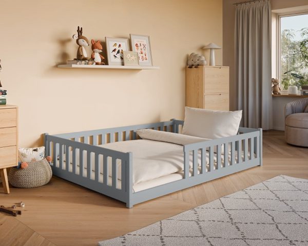 Stor juniorsäng Mira 140x200 cm, grå