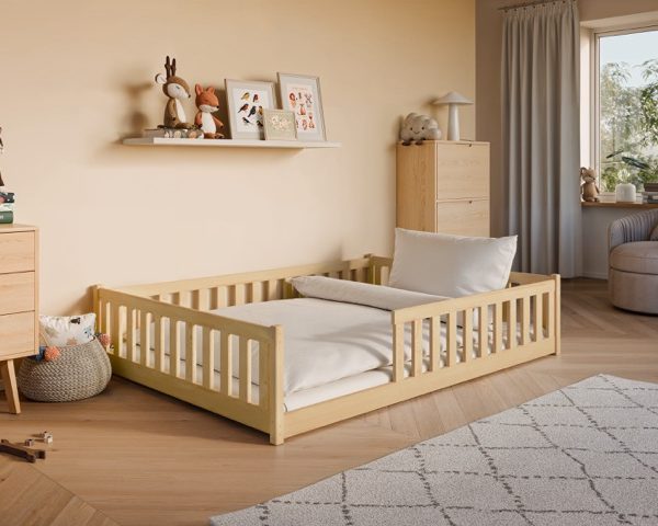 Stor juniorsäng Mira 140x200 cm, natur