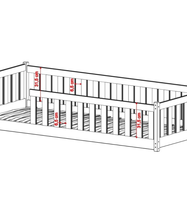 Stor juniorsäng Mira 140x200 cm, antracit