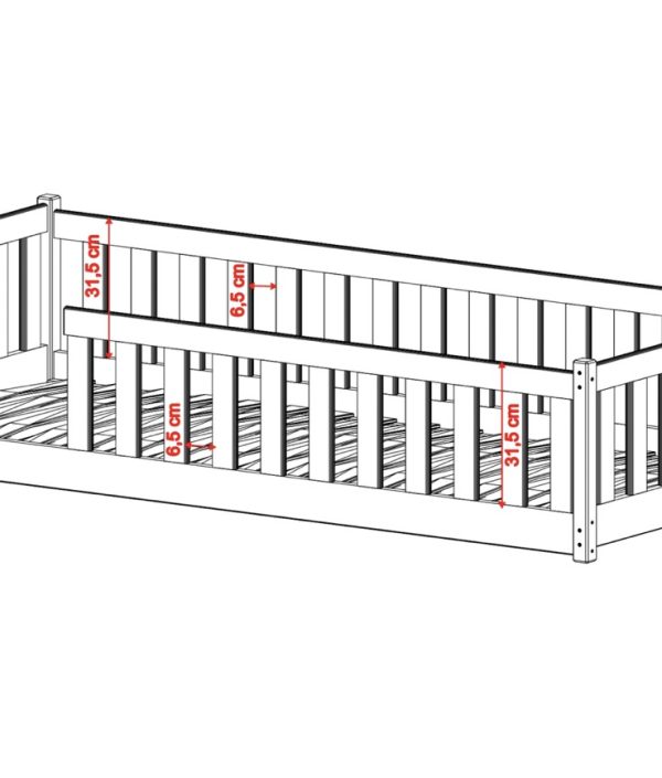 Barnsäng Ossian 120x200 cm, grå