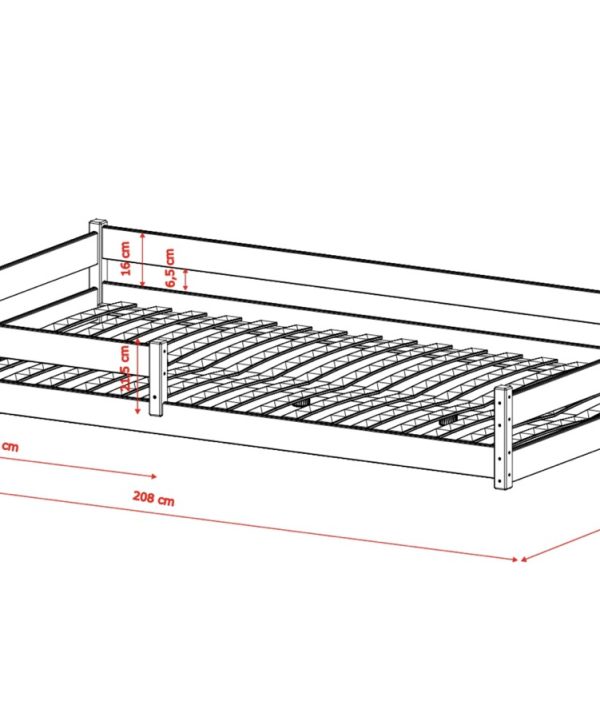 Barnsäng Zora 120x200 cm, antracit