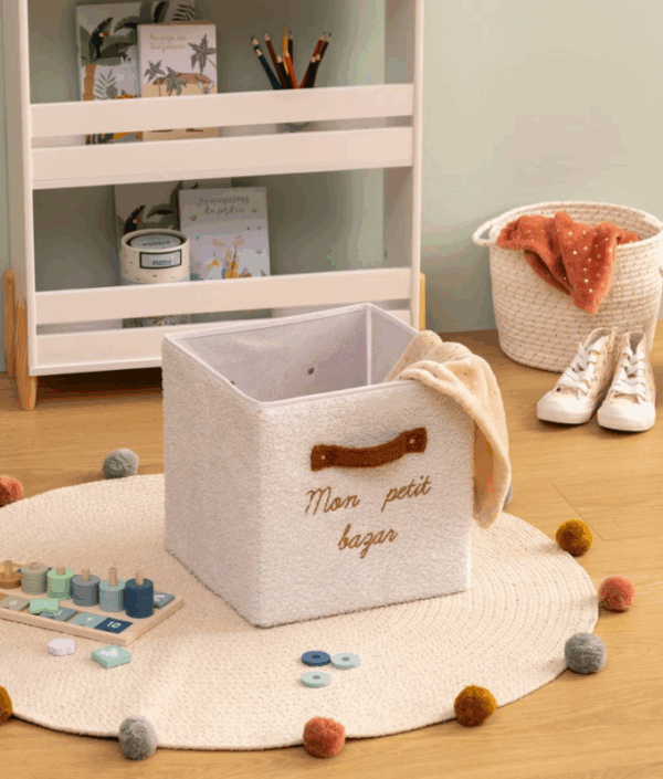 Förvaringskorg teddy white