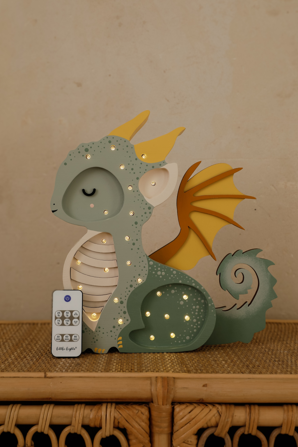Little Lights, Nattlampa till barnrummet, Dragon Lamp, Hunter Green - Bild 6