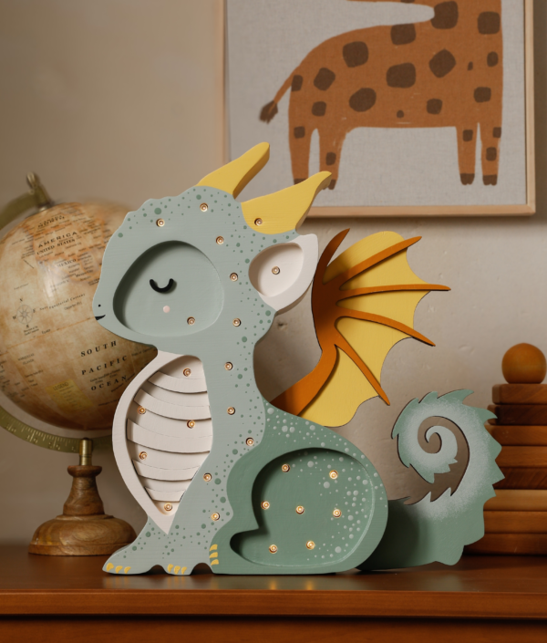 Little Lights, Nattlampa till barnrummet, Dragon Lamp, Hunter Green