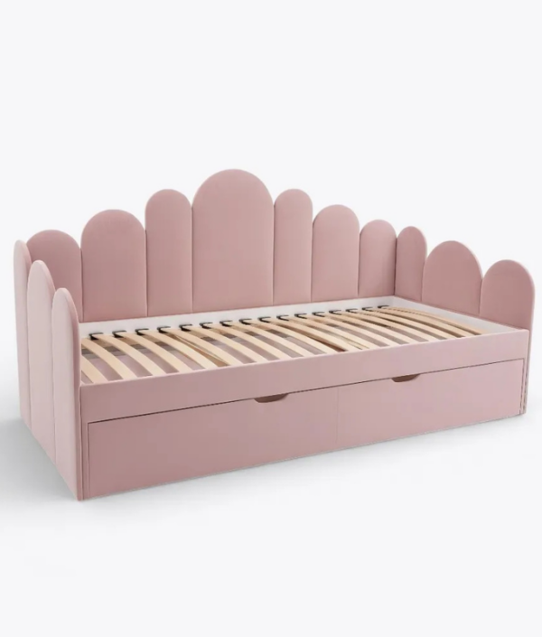 Jessa puderrosa utdragssäng 90x200 cm med förvaring