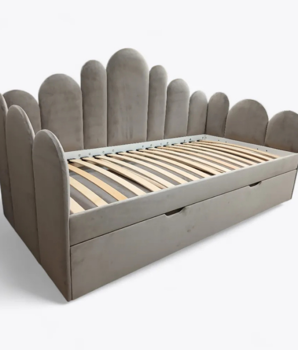 Jessa grå utdragssäng 90x200 cm med förvaring