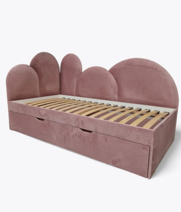 Agnes rosa utdragssäng 90x180 cm med förvaring